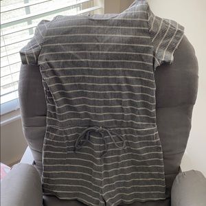 Pink Lily Boutique Grey Romper